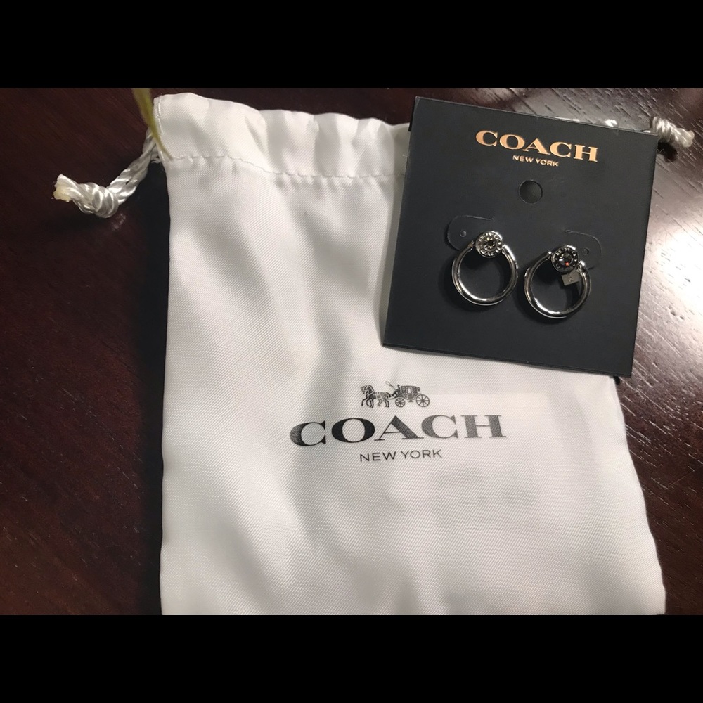 COACH Open Circle Halo Stud Earrings
